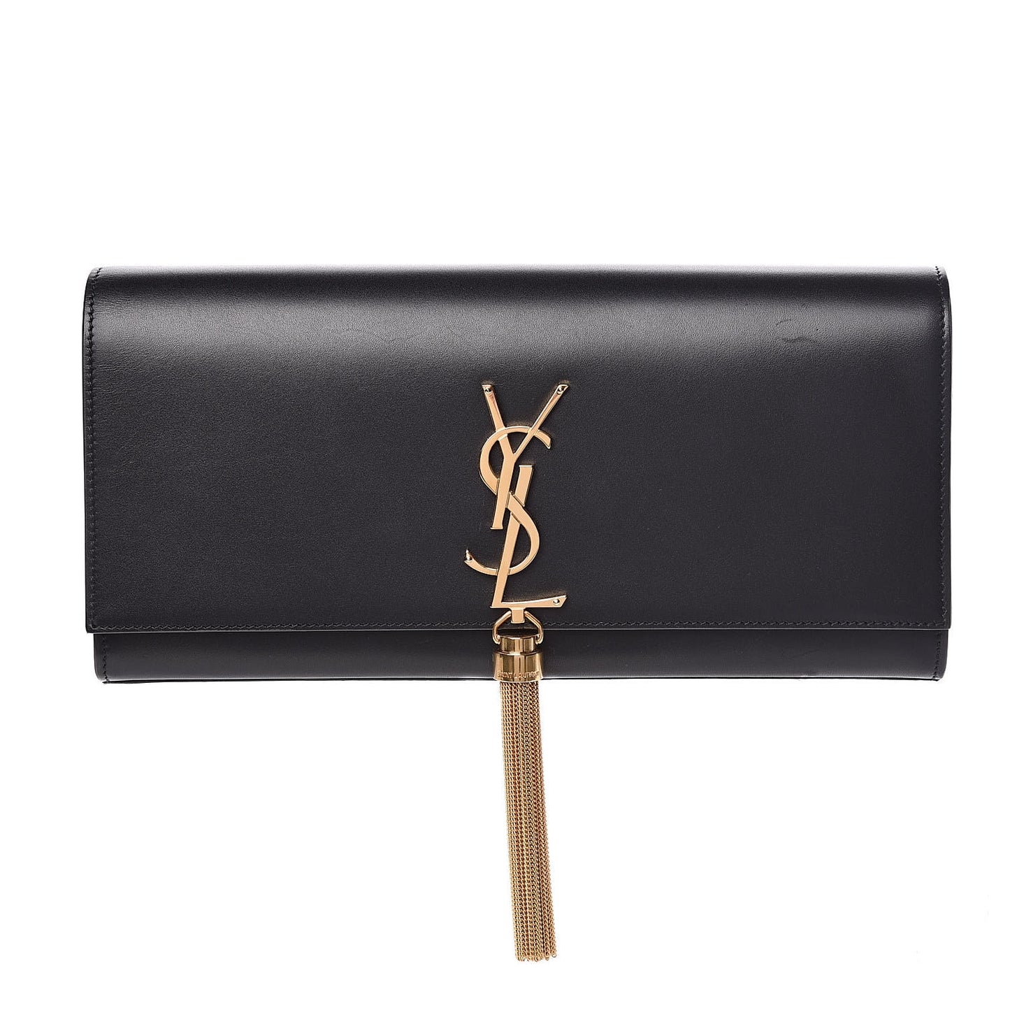 Calfskin Classic Monogram Tassel Clutch Black