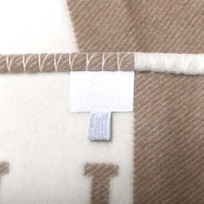 Hermes Wool Cashmere Avalon Baby Blanket Noisette Moyen White 3 of 3