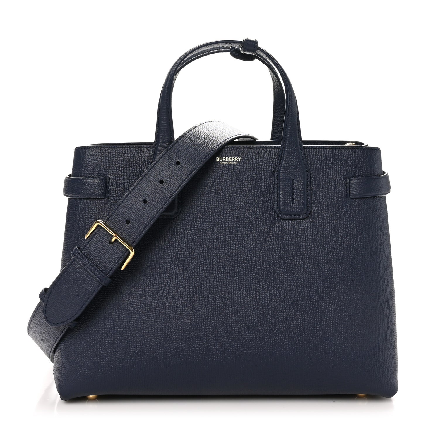 Derby Calfskin Vintage Check Medium Banner Tote Regency Blue
