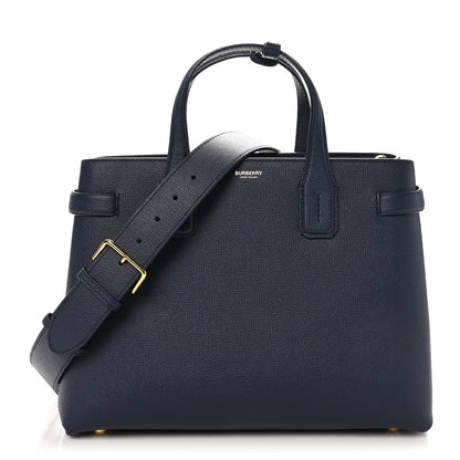 Burberry Derby Calfskin Vintage Check Medium Banner Tote Regency Blue 1 of 10