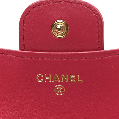 Chanel Lambskin Quilted Top Handle Flap Coin Purse With Chain Dark Pink 7 of 10