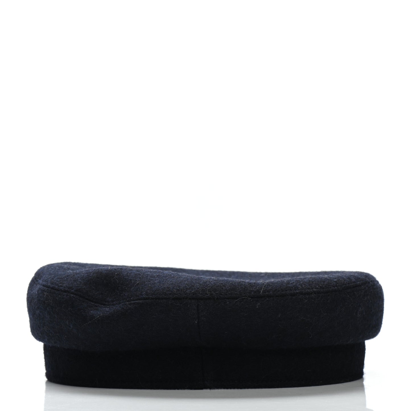 Glossy Lambskin Wool Womens Vauban Cap 56 Marine Black