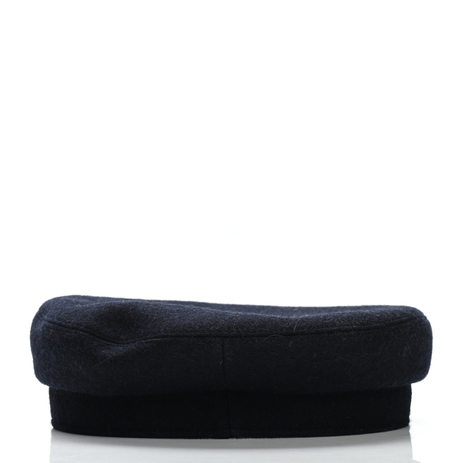 Hermes Glossy Lambskin Wool Womens Vauban Cap 56 Marine Black 4 of 6