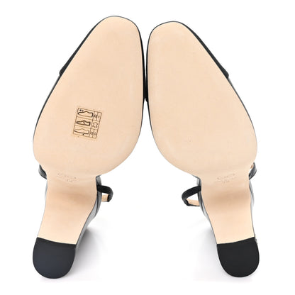 Chanel Lambskin Grosgrain Cap Toe CC Slingback Pumps 39 Black 6 of 10