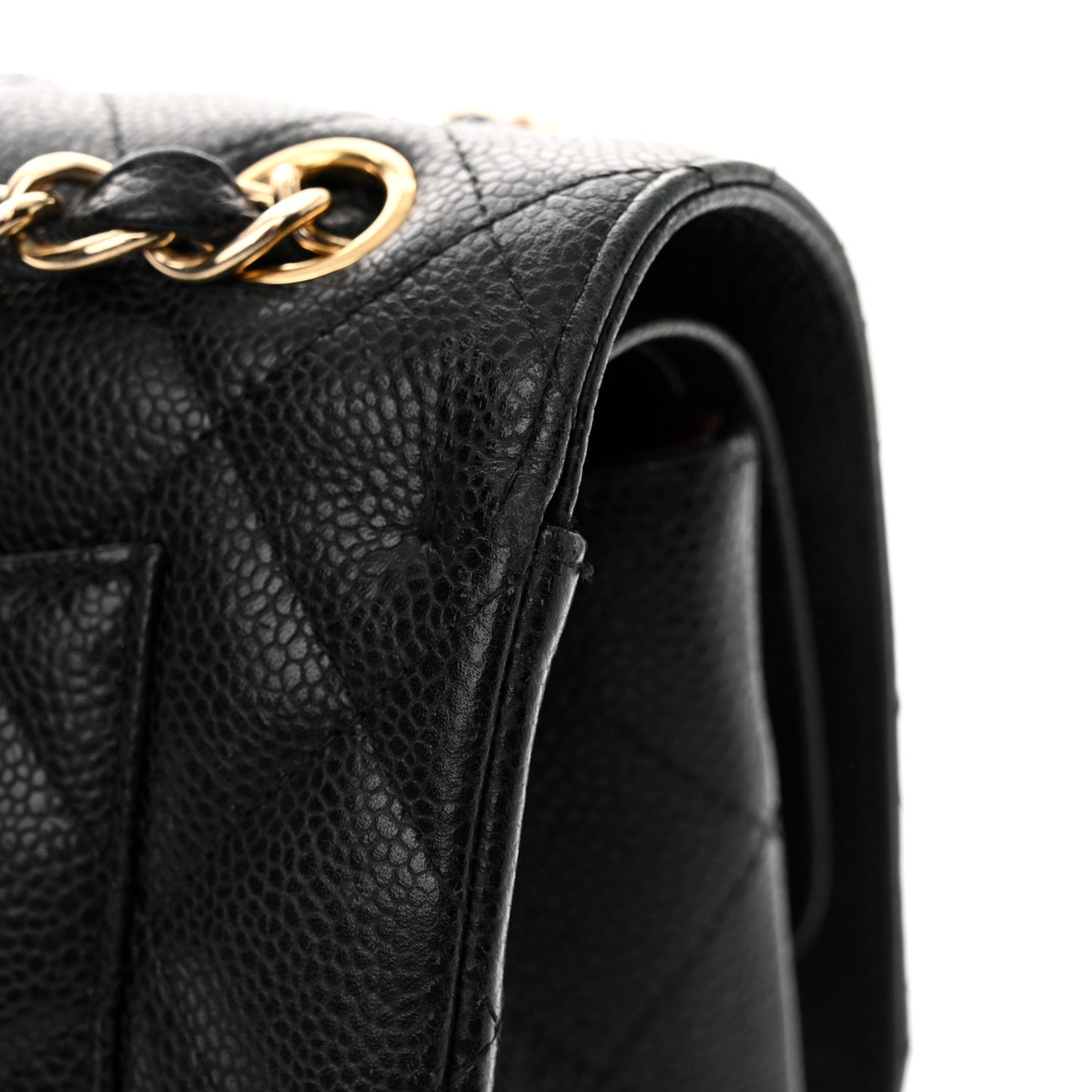 Caviar Quilted Jumbo Double Flap Black