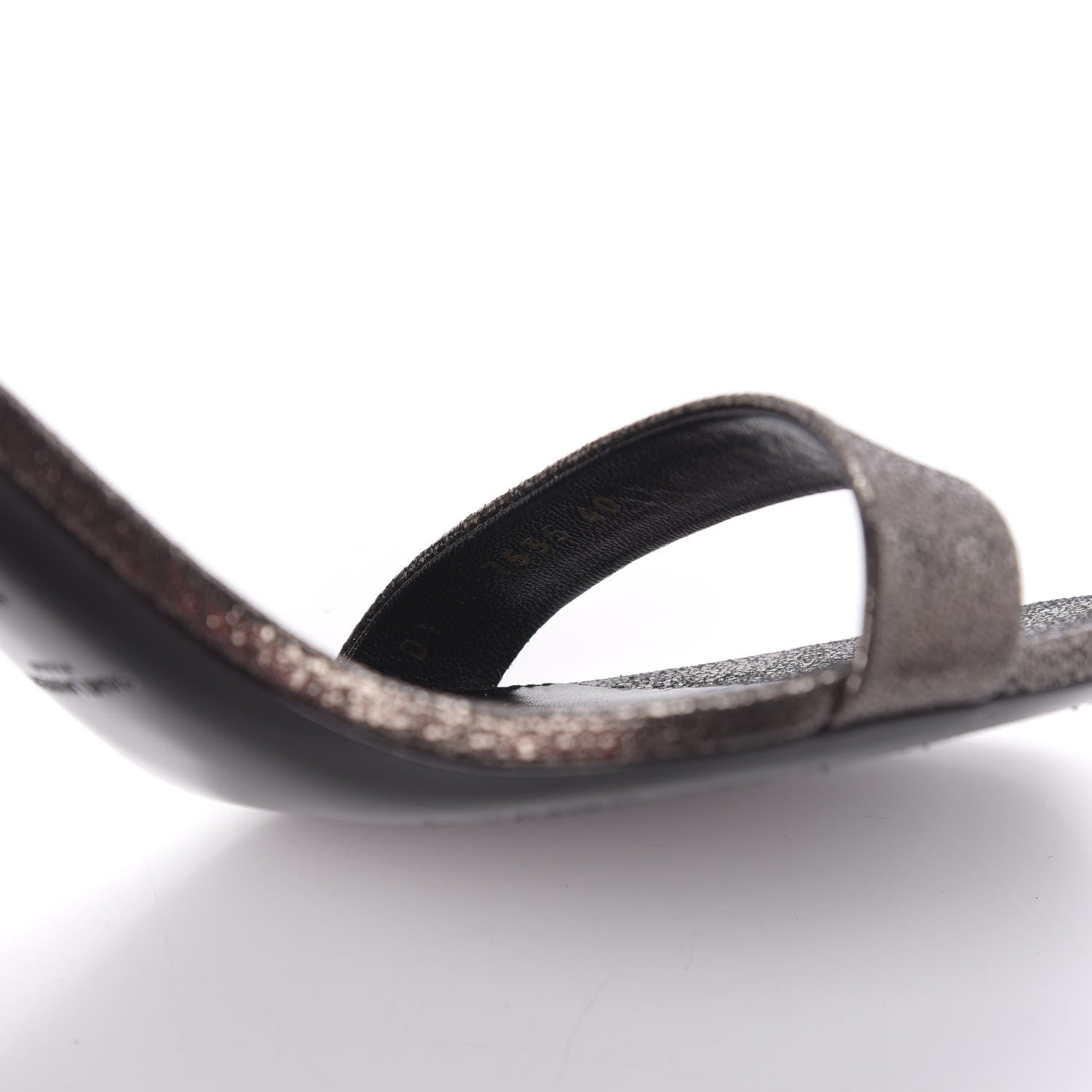 Saint Laurent Evora Amber 105 Astrap Sandals 40 Gunmetal 8 of 8