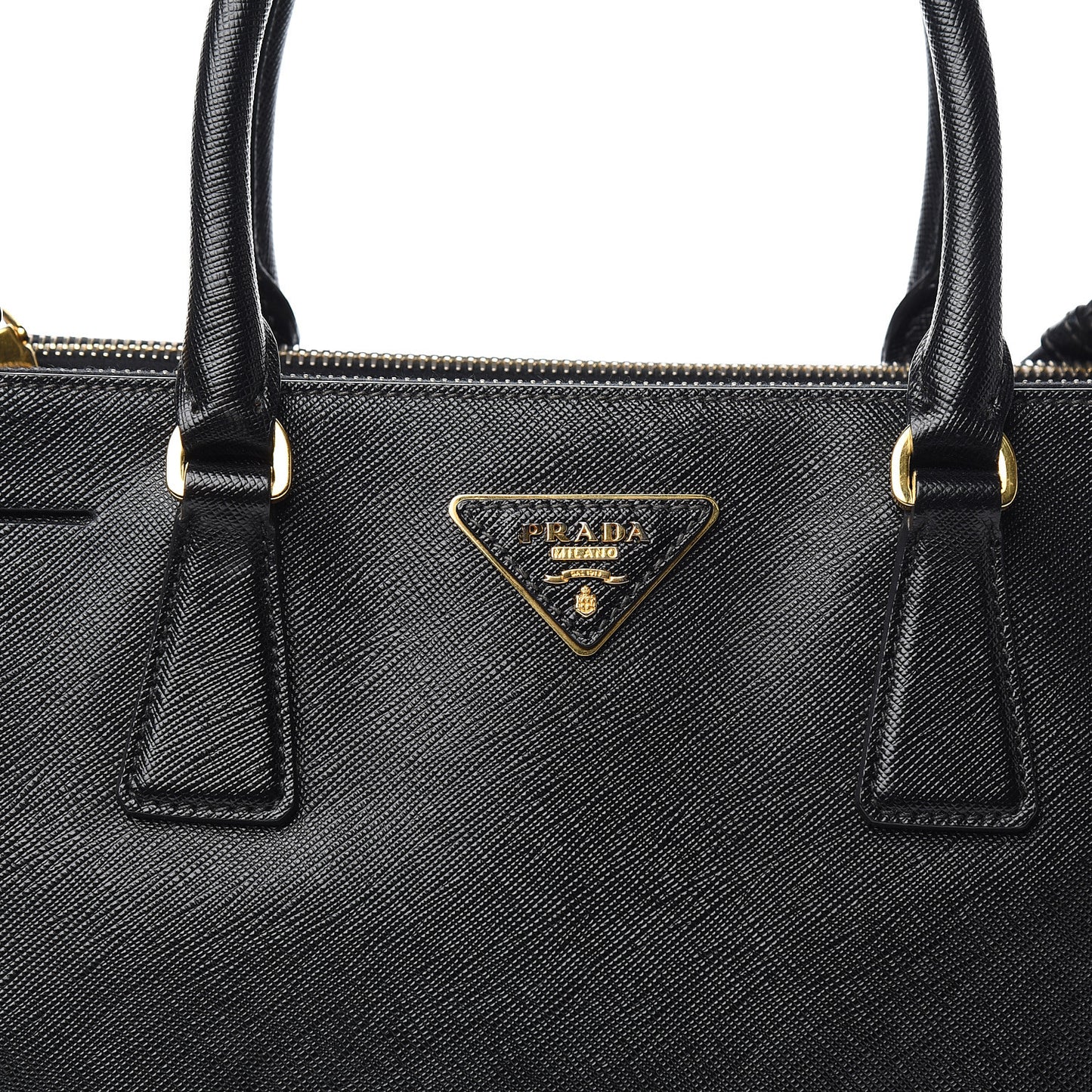 Saffiano Small Galleria Double Zip Tote Black