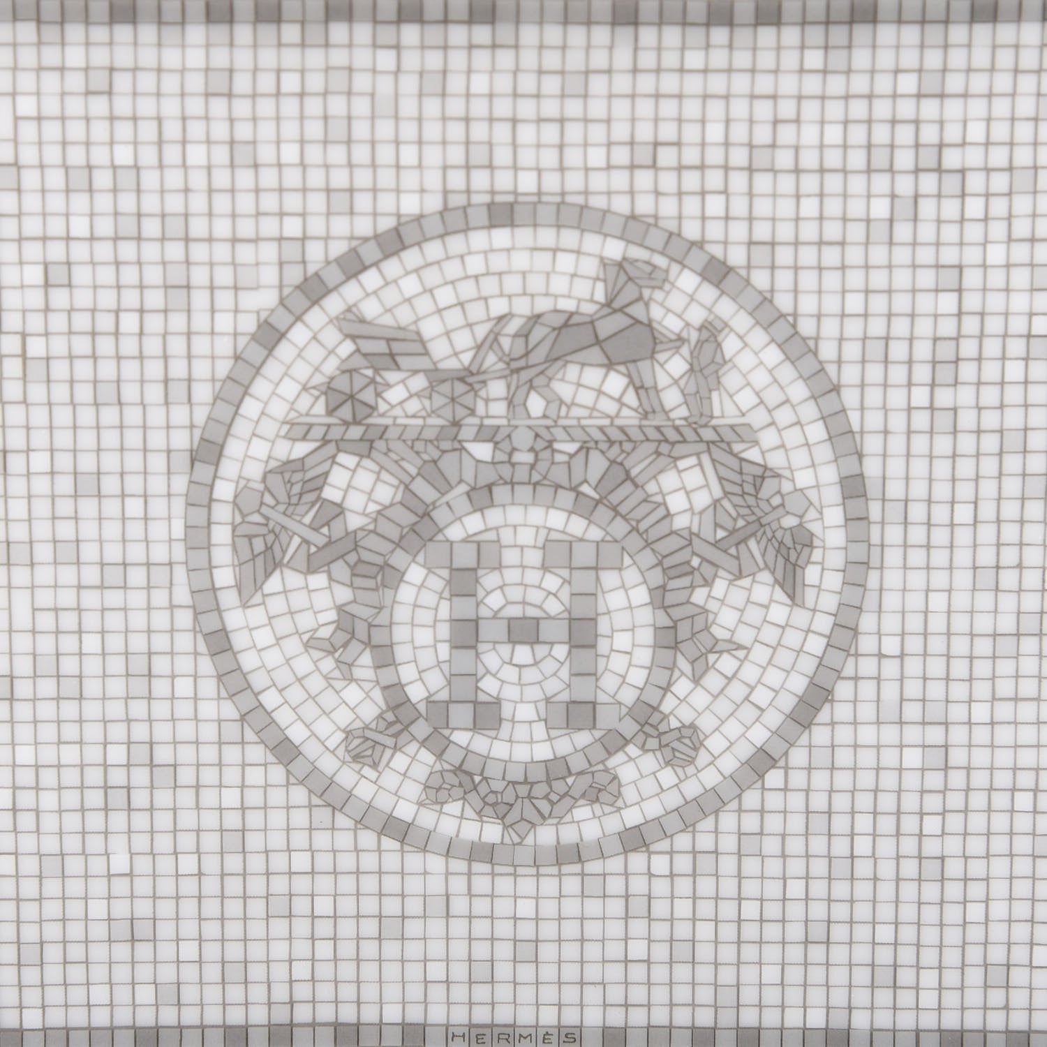 Hermes Porcelain Mosaique Au 24 Sushi Plate Platine 3 of 5