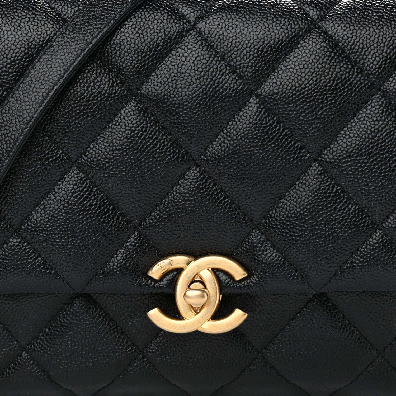 Chanel Shiny Caviar Quilted Large Chain Melody Flap Black 8 of 11