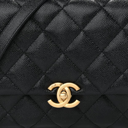 Chanel Shiny Caviar Quilted Large Chain Melody Flap Black 8 of 11