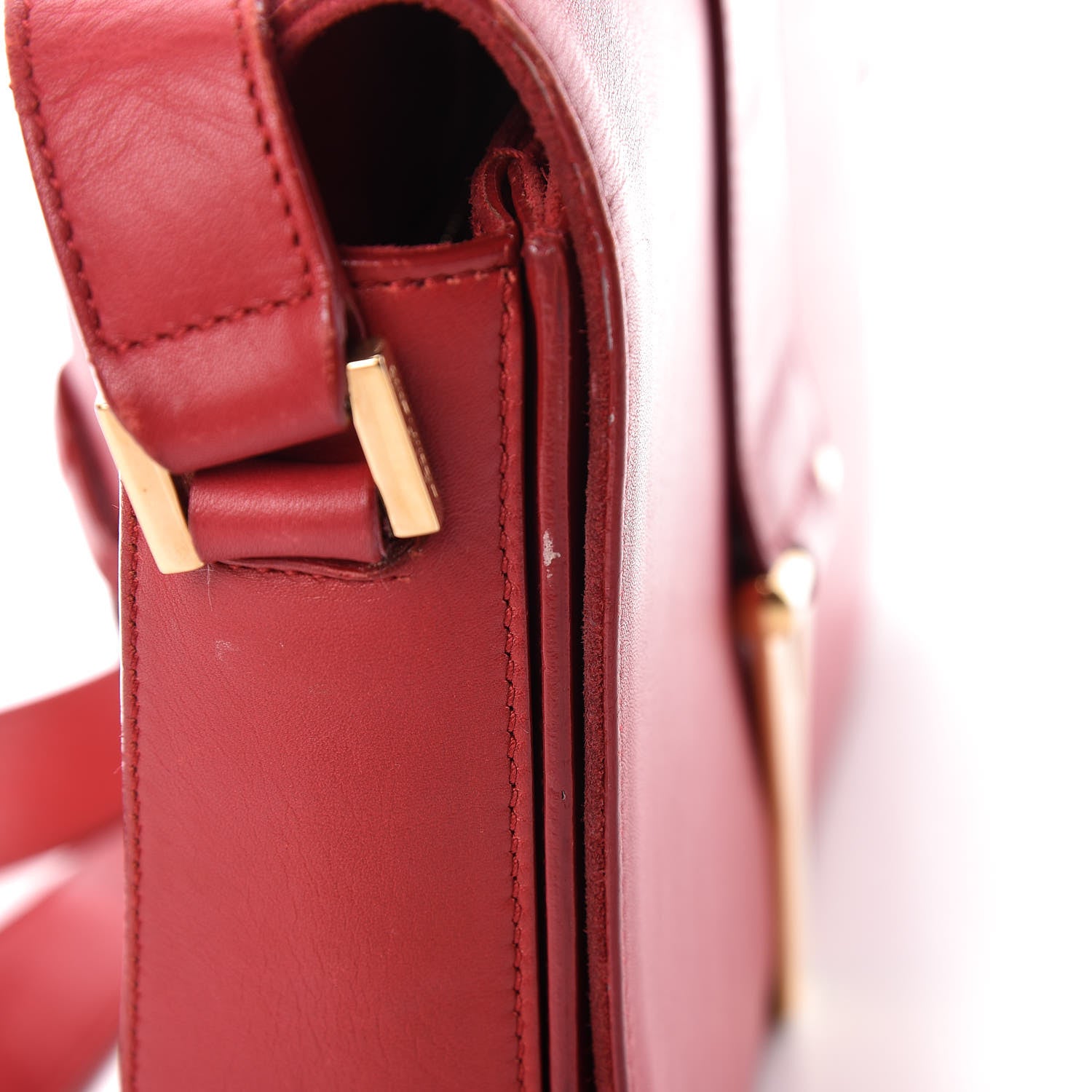 Saint Laurent Calfskin Classic Y Satchel Red 19 of 25