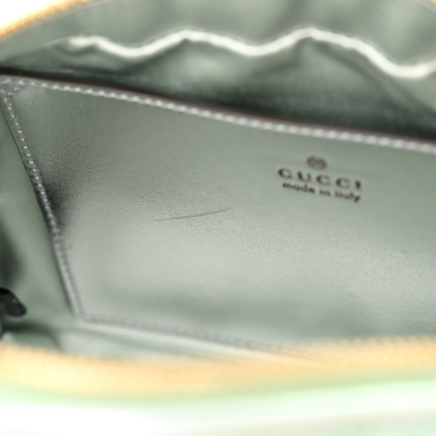 Iridescent Nappa Chevron Matelasse Small GG Marmont Chain Shoulder Bag Iridescent Salvy Green