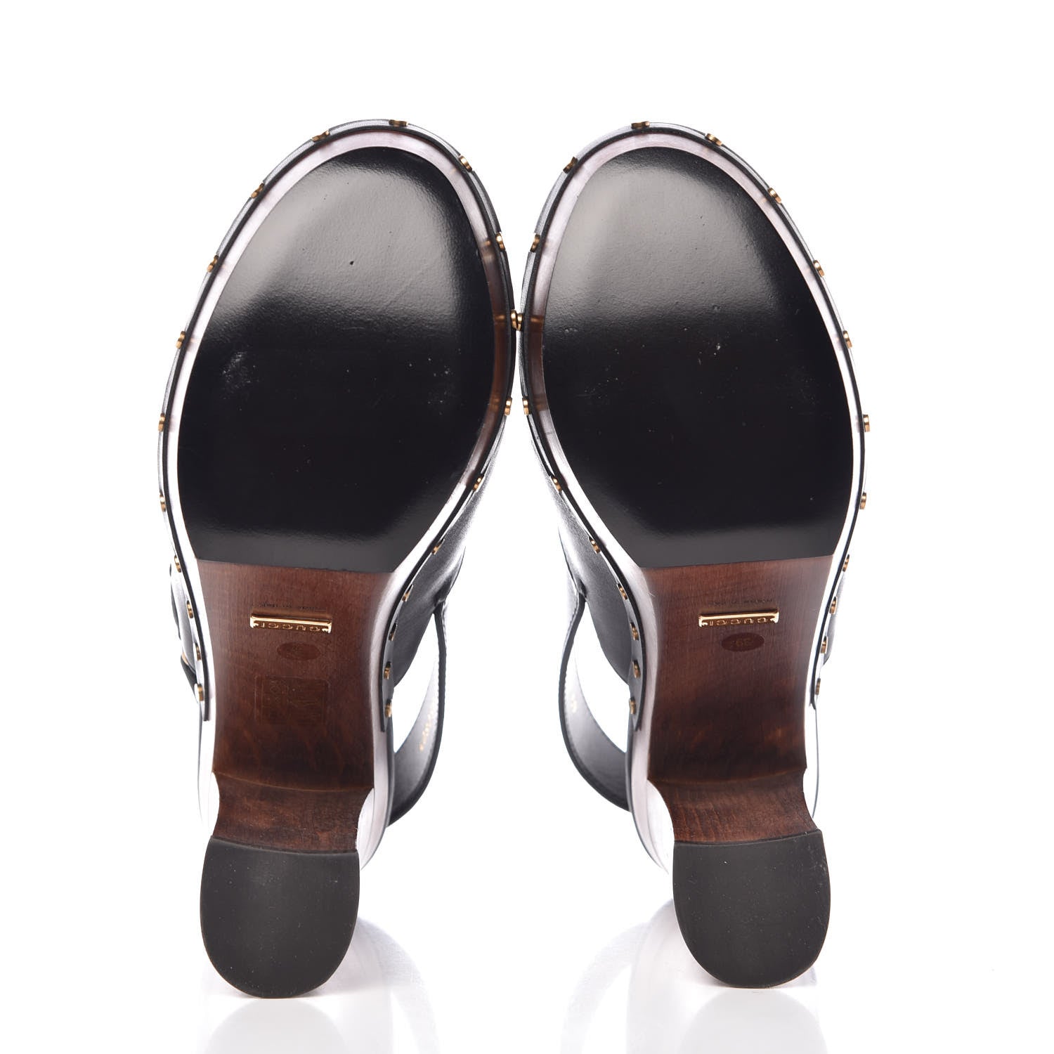 Gucci Betis Calfskin Horsebit Amstel Platform Slingback Clogs 39 Black 5 of 11