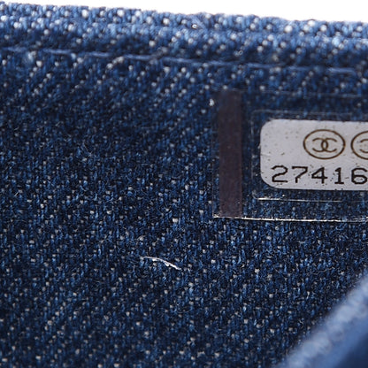 Chanel Denim Camelia Charms Card Holder Blue 7 of 8