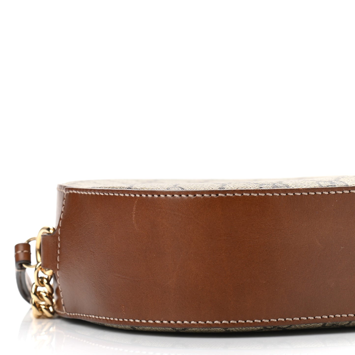GG Supreme Monogram Cuoio Toscano Mini Chain Shoulder Bag Beige Ebony Cuir