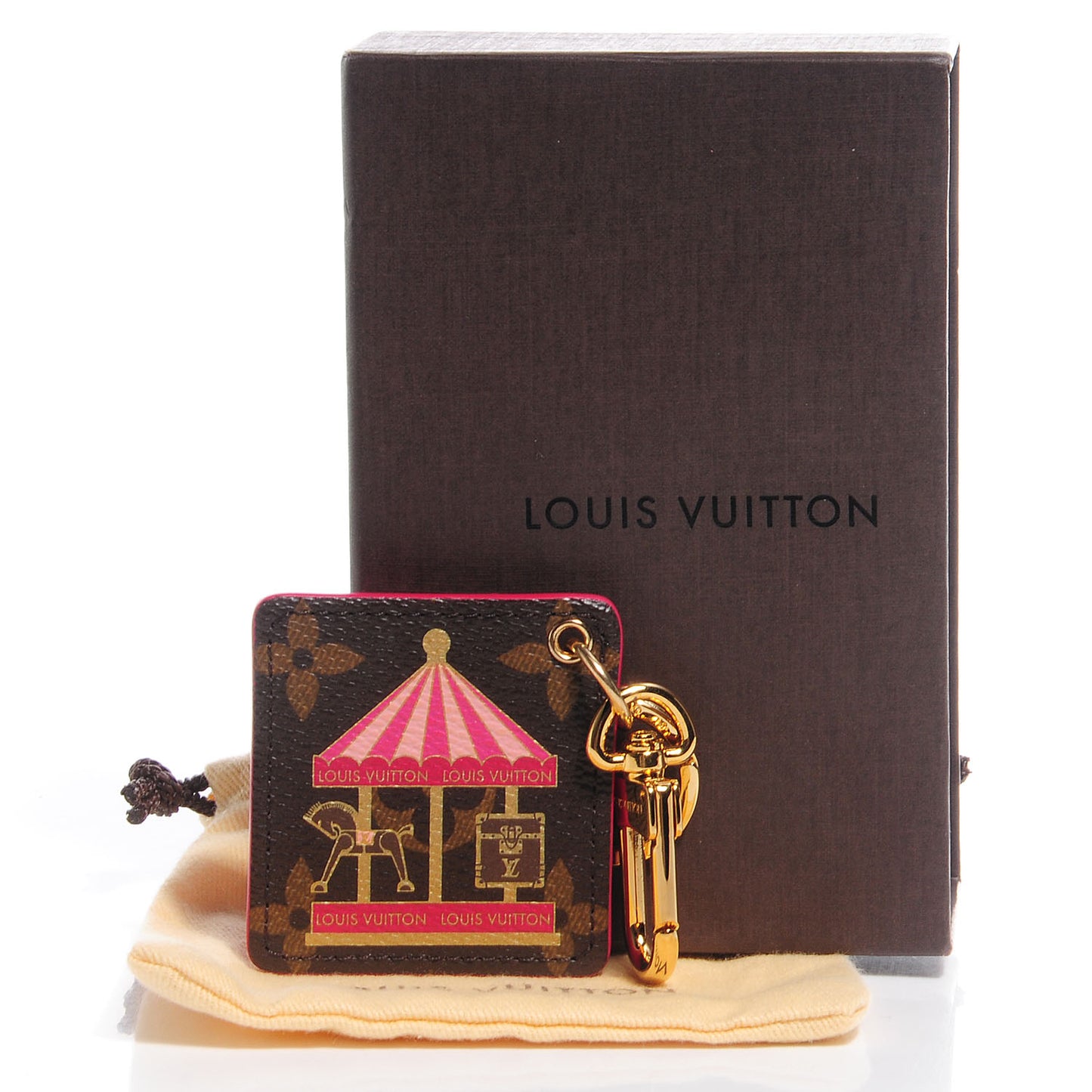 Monogram Illustre Carousel Bag Charm Key Ring Pink