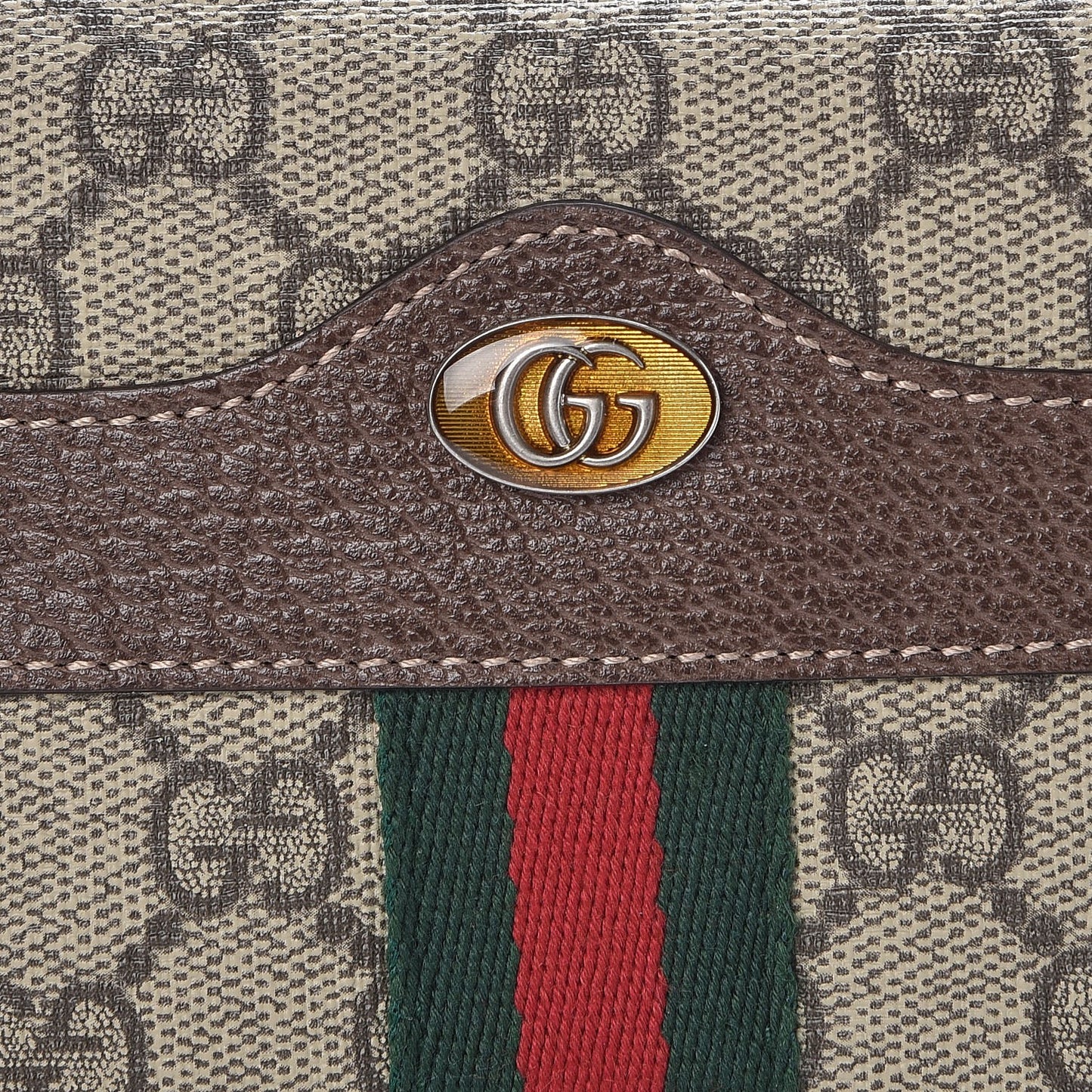 GG Supreme Monogram Ophidia Belted iPhone Case 95 38 Dark Brown