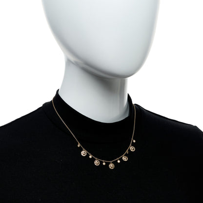 Christian Dior 18K Yellow Gold Diamond Mother of Pearl Rose Des Vents 5-Station Necklace 3 of 6