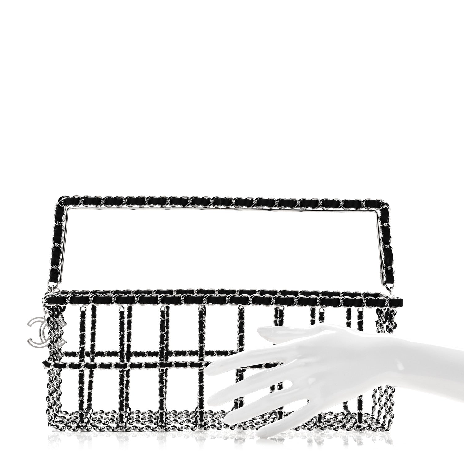 Chanel Brass Calfskin Grocery By Chanel Minaudiere Shopping Basket Silver 2 of 9