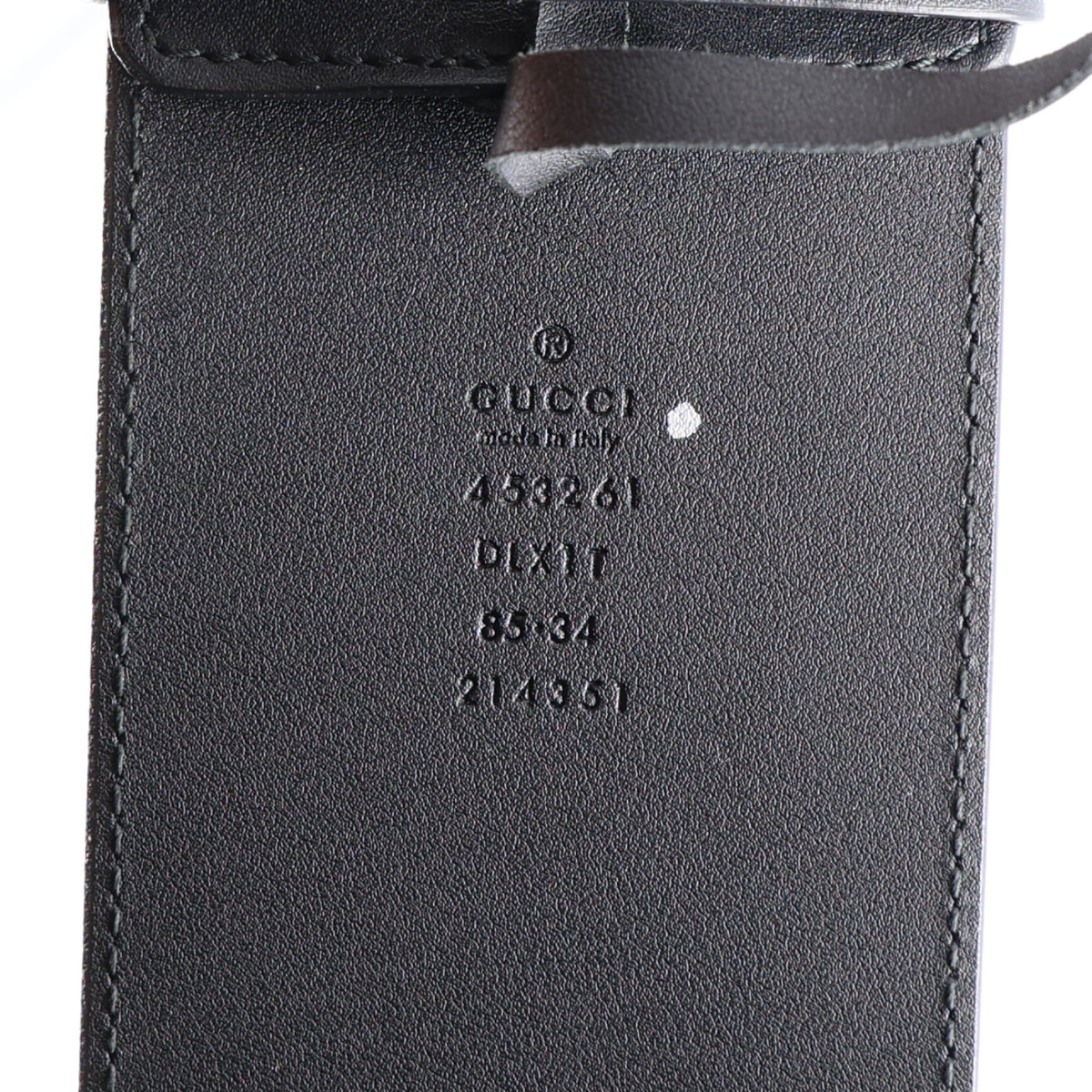 Gucci Moon Calfskin Pearl Double G 70mm Belt 85 34 Black Cream 5 of 5