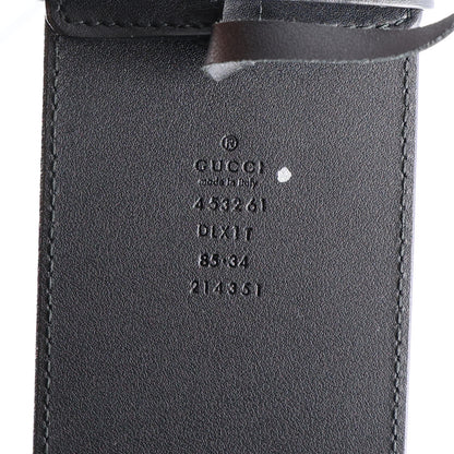 Gucci Moon Calfskin Pearl Double G 70mm Belt 85 34 Black Cream 5 of 5