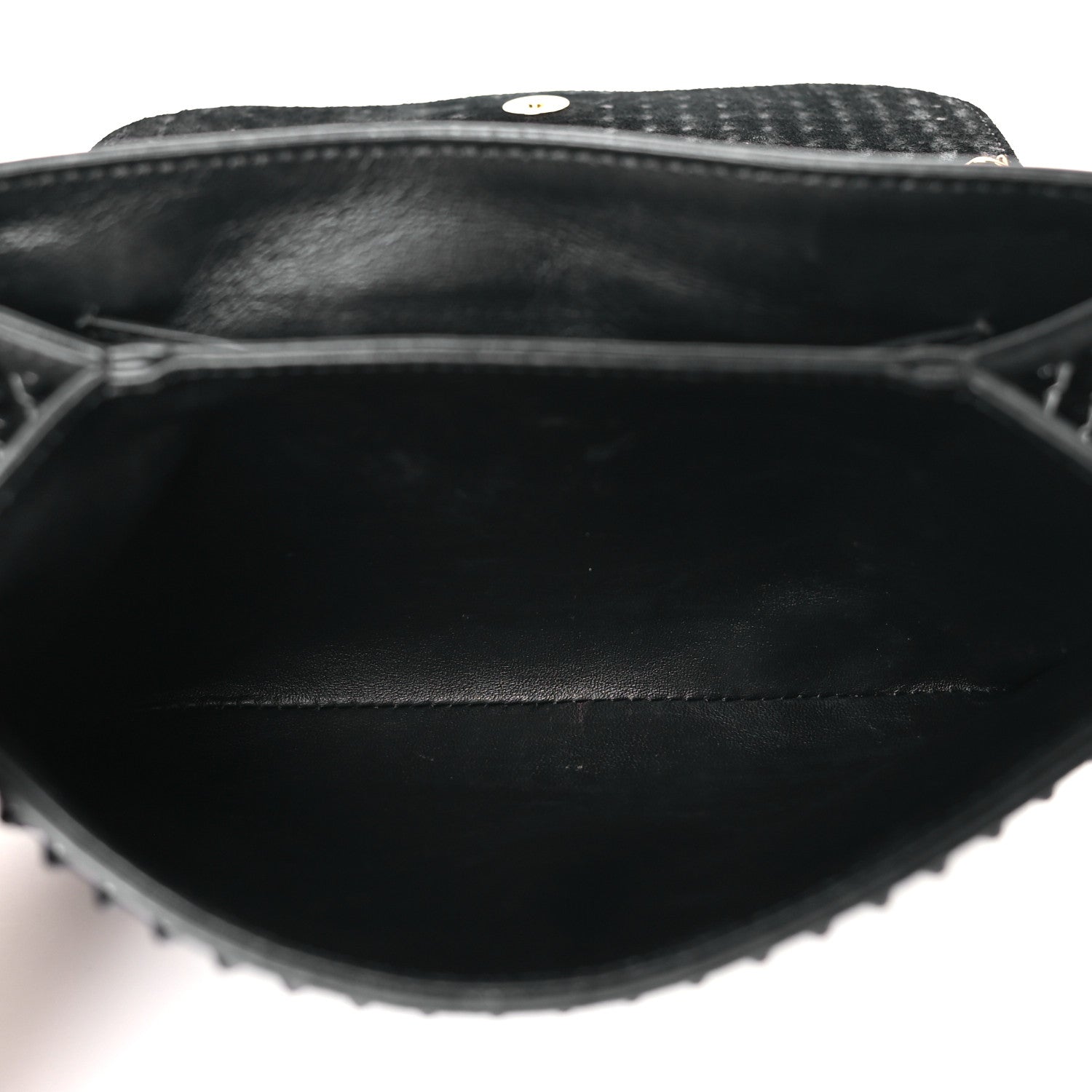 Versace Suede Studded Virtus Chain Clutch Black 5 of 8