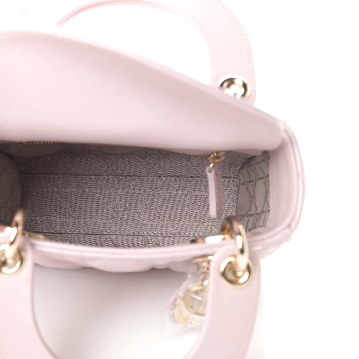 Christian Dior Metallic Lambskin Cannage Mini Lady Dior Lotus 5 of 11
