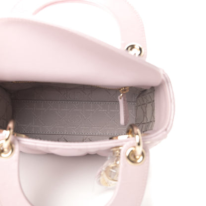 Christian Dior Metallic Lambskin Cannage Mini Lady Dior Lotus 5 of 11