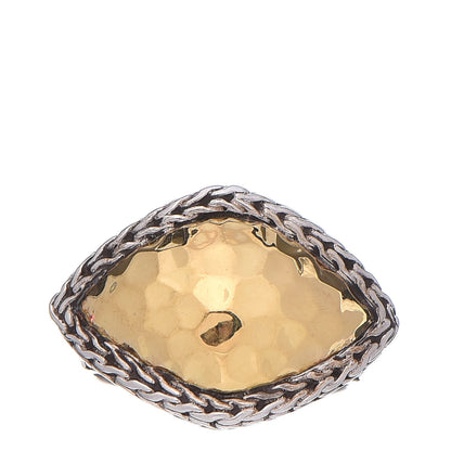 John Hardy Sterling Silver 22K Yellow Gold East West Palu Ring 54 7 1 of 4