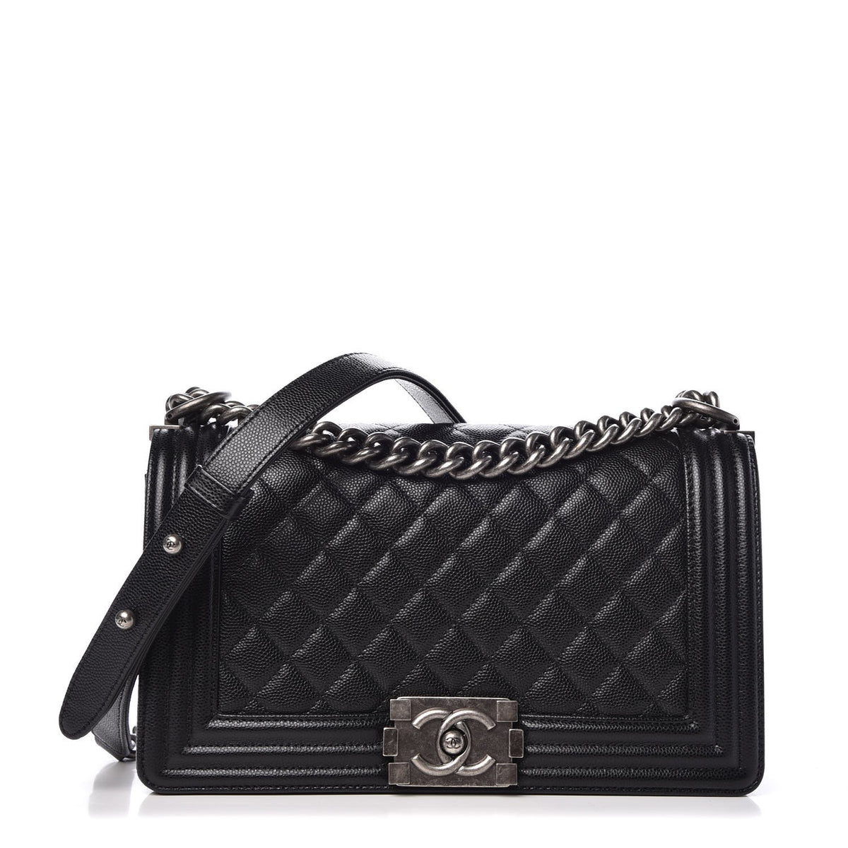 Caviar Quilted Medium Boy Flap Black