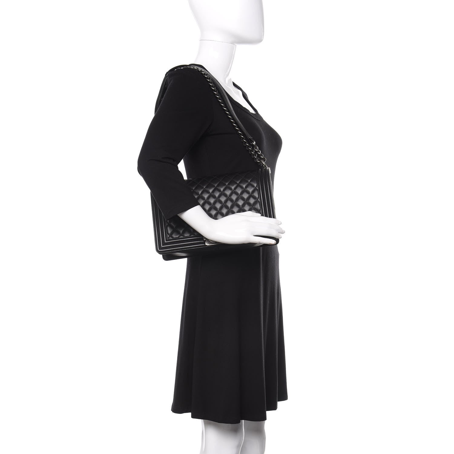 Chanel Lambskin Quilted New Medium Boy Flap Black 3 of 10