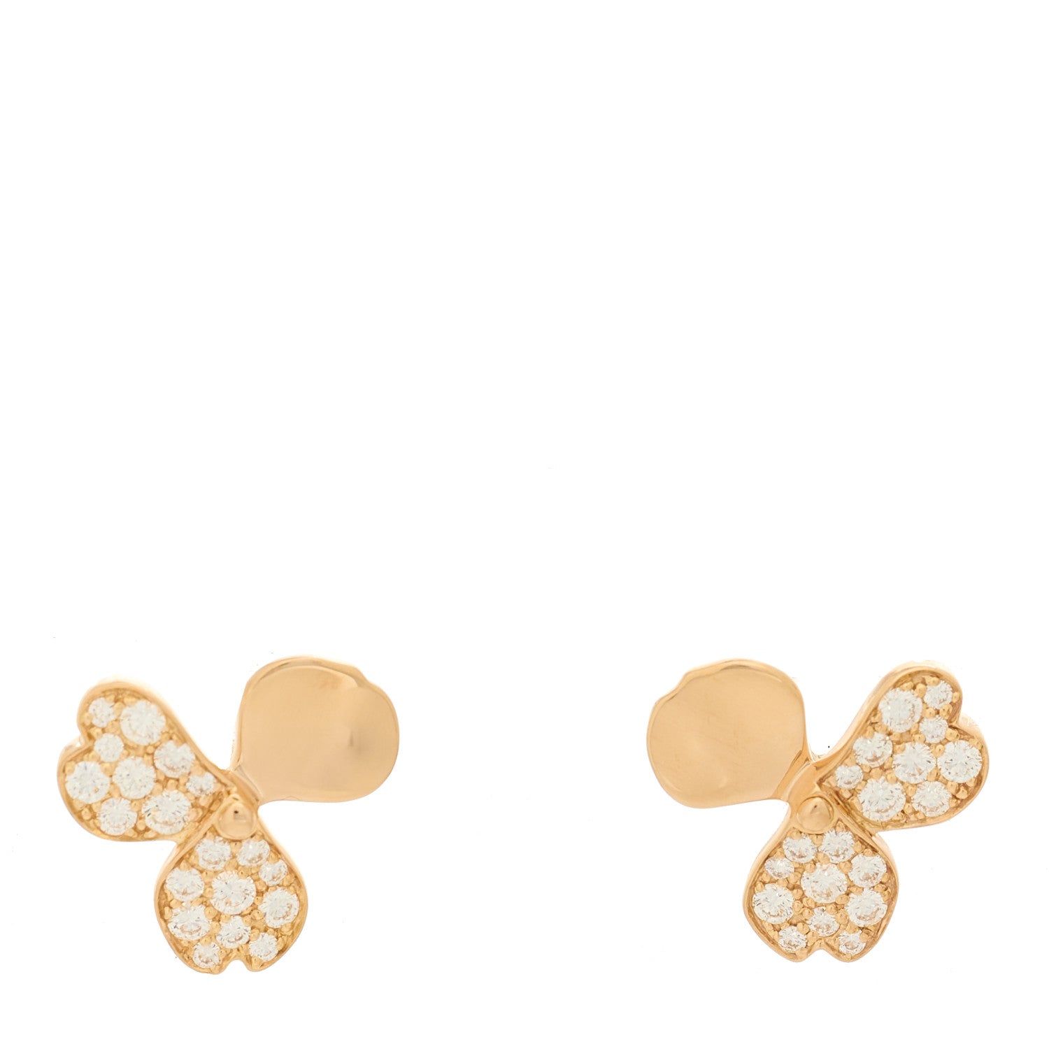 Tiffany 18K Rose Gold Diamond Paper Flowers Earrings 1 of 5