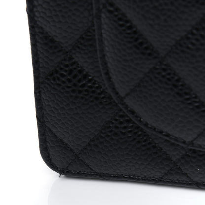 Chanel Caviar Quilted Yen Wallet Black 17 of 19
