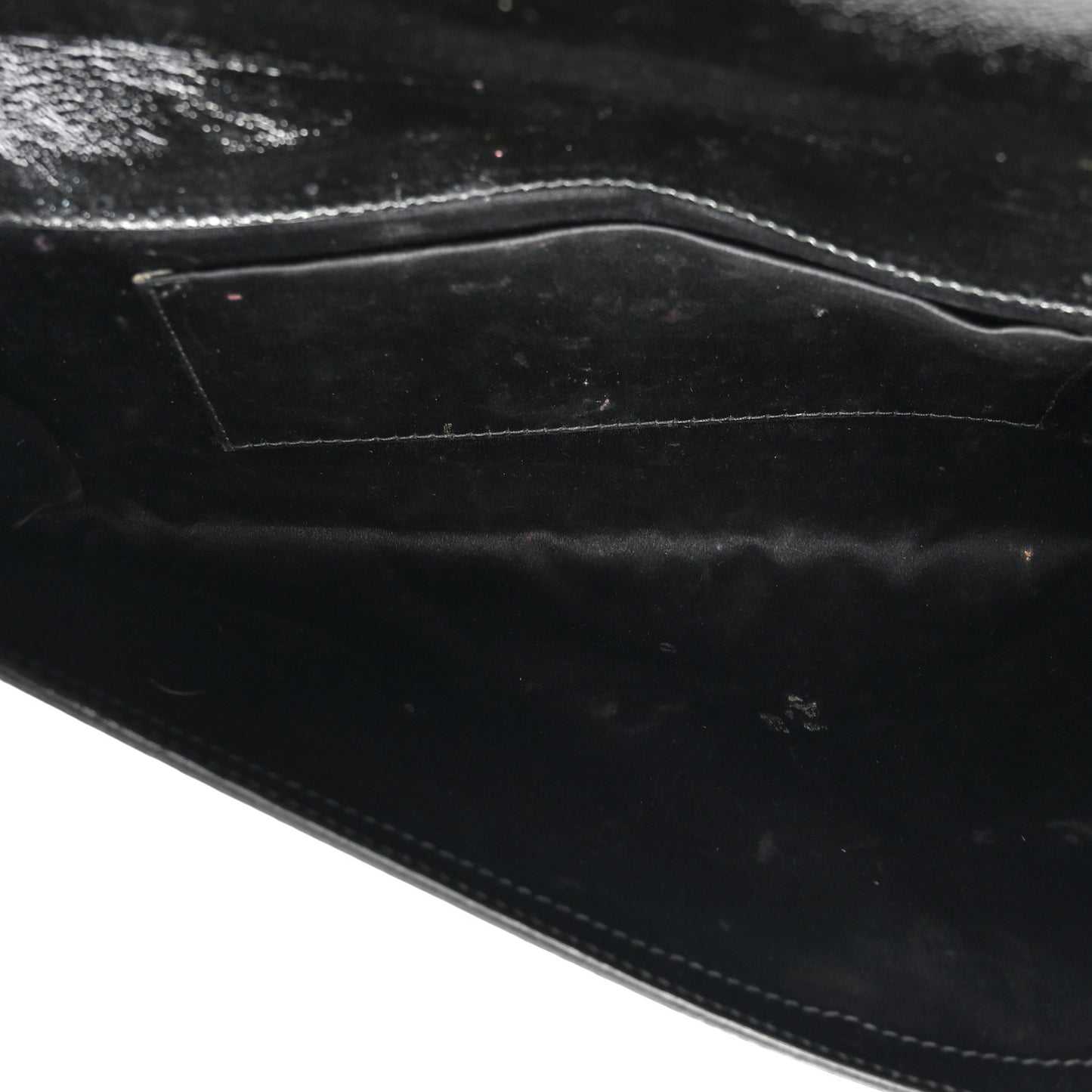 Textured Patent Monogram Large Belle De Jour Clutch Black