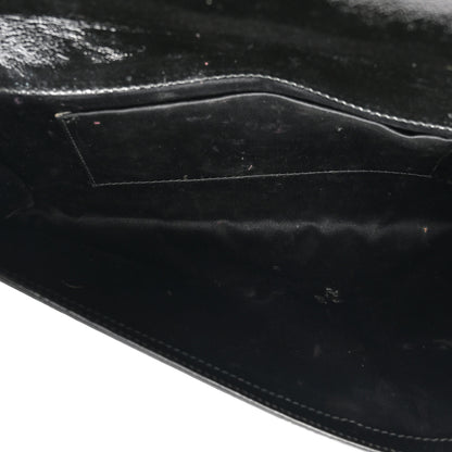 Saint Laurent Textured Patent Monogram Large Belle De Jour Clutch Black 7 of 11