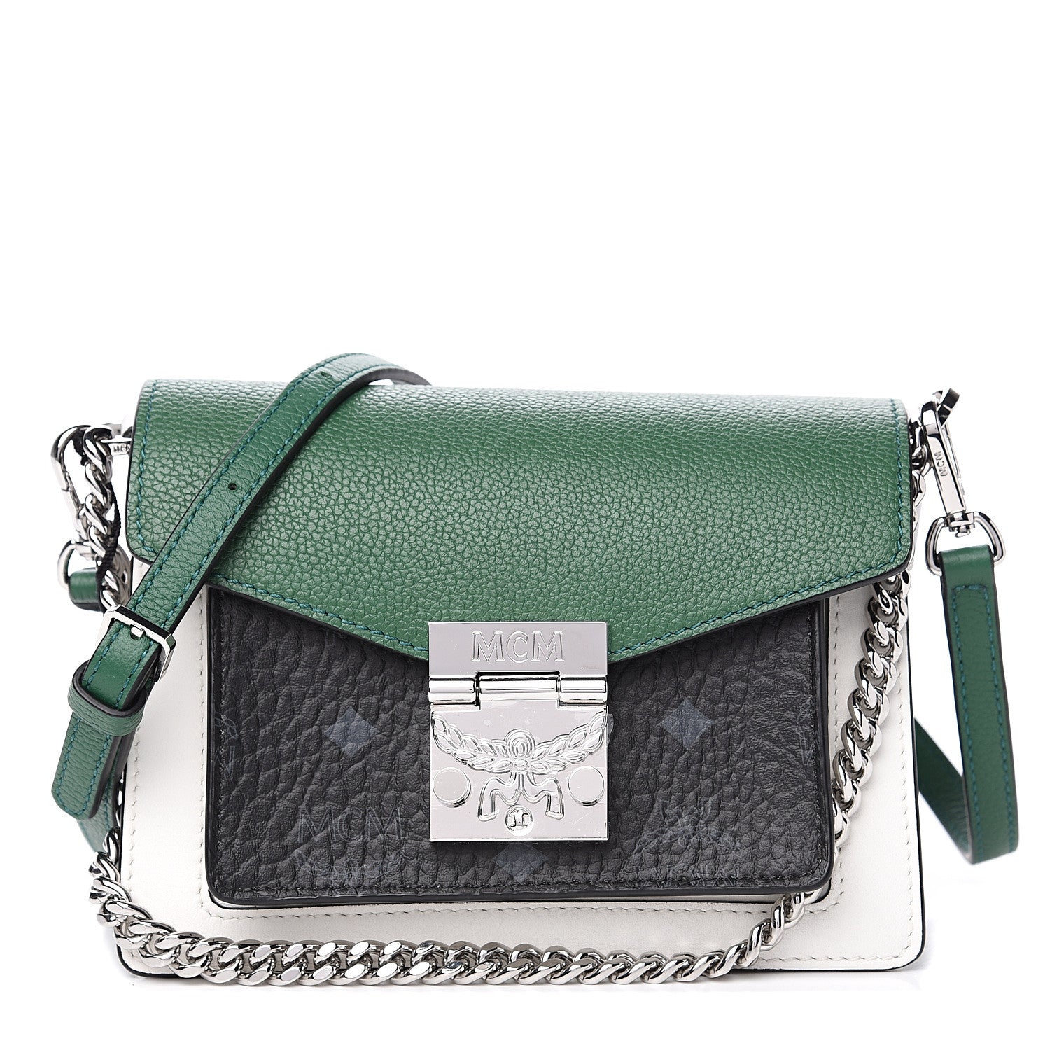 MCM Calfskin Visetos Mini Patricia Crossbody Bag Black Eden 1 of 9