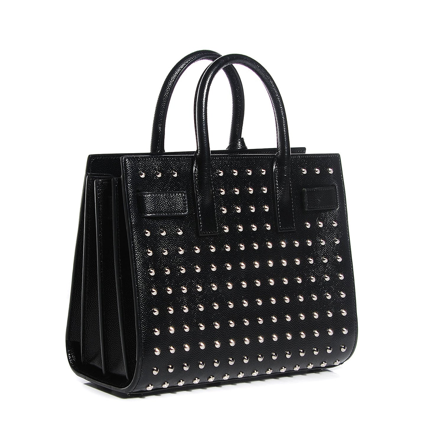 Calfskin Studded Nano Sac De Jour Black
