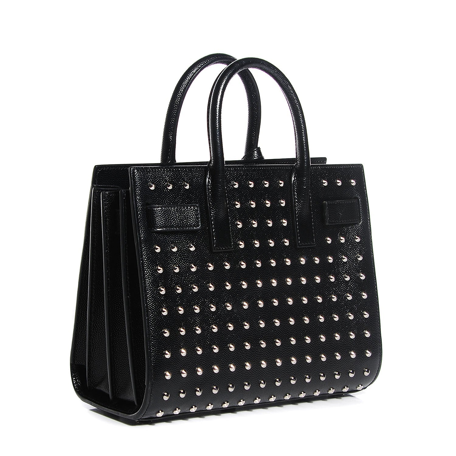 Saint Laurent Calfskin Studded Nano Sac De Jour Black 3 of 8