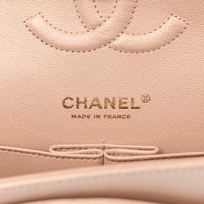 Chanel Iridescent Calfskin Quilted Medium Double Flap Beige 6 of 12