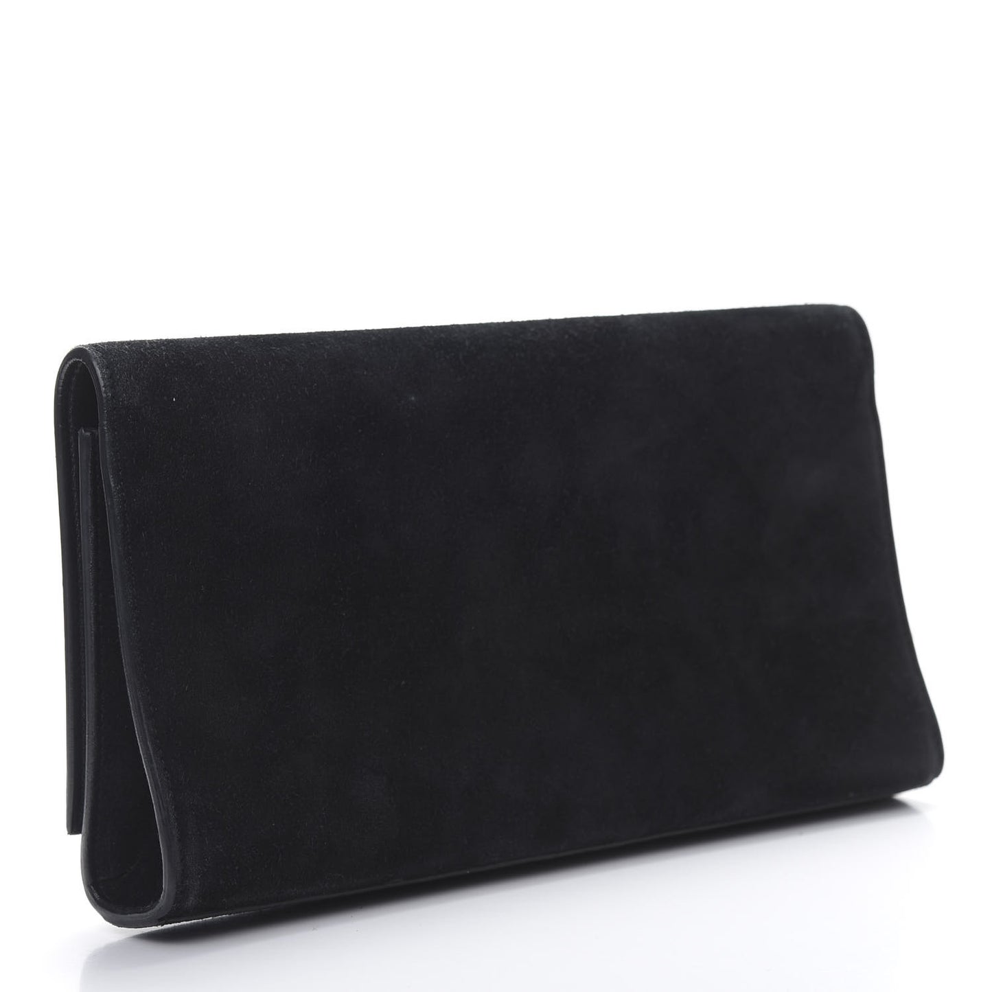 Suede Classic Monogram Cassandre Tassel Clutch Dark Brown