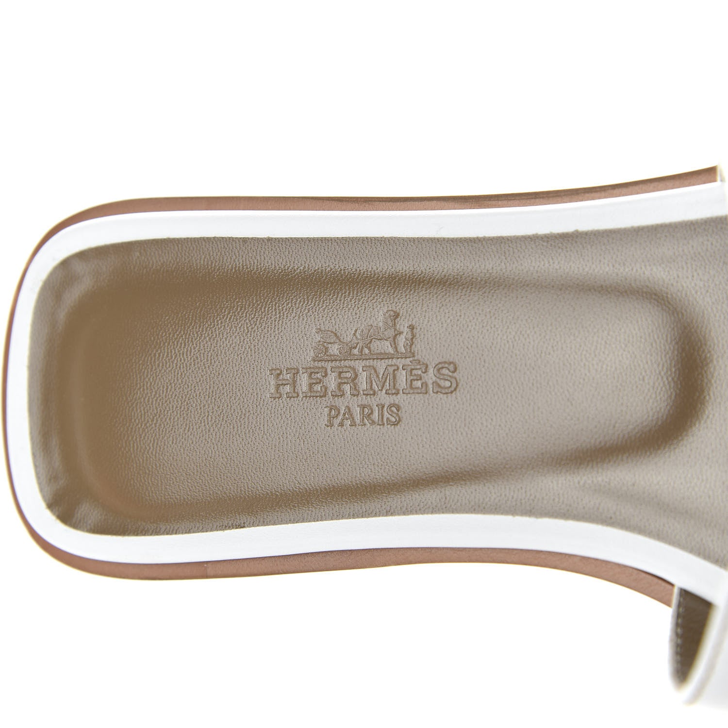 Hermes Box Calfskin Oran Sandals 35 White 7 of 9