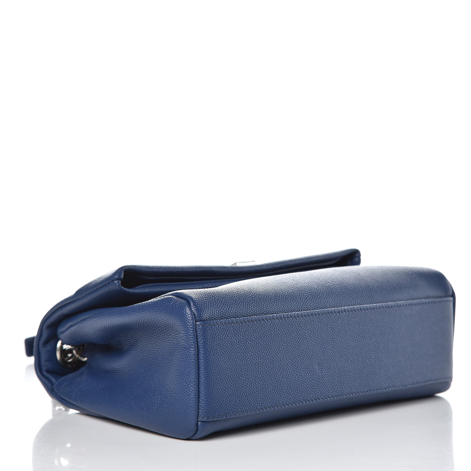 Saint Laurent Grain De Poudre Small West Hollywood Monogram Fold-Over Bag Denim 4 of 9