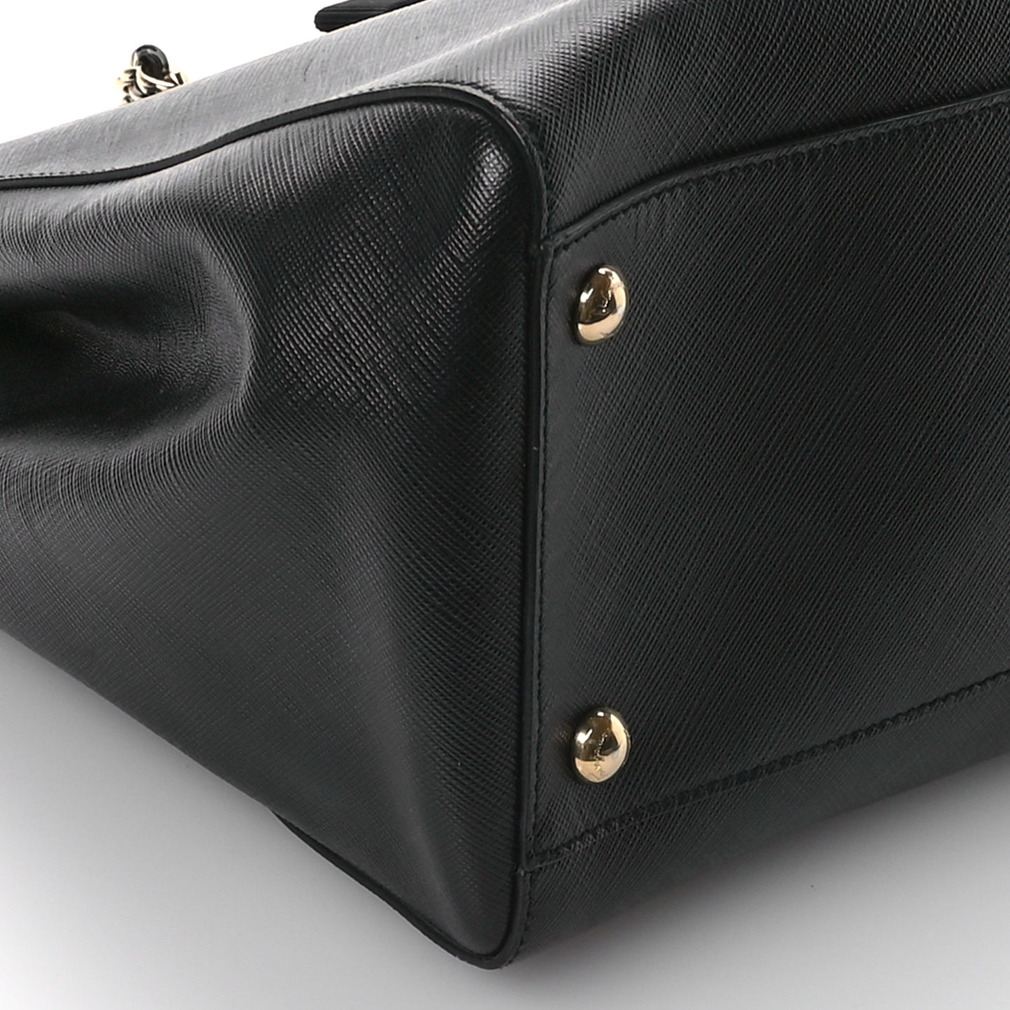 Printed Calfskin Vara Bow Chain Tote Black
