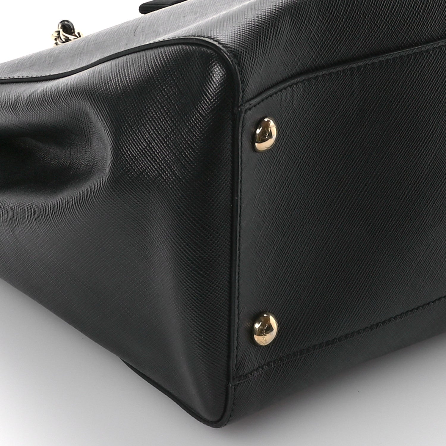 Salvatore Ferragamo Printed Calfskin Vara Bow Chain Tote Black 8 of 9