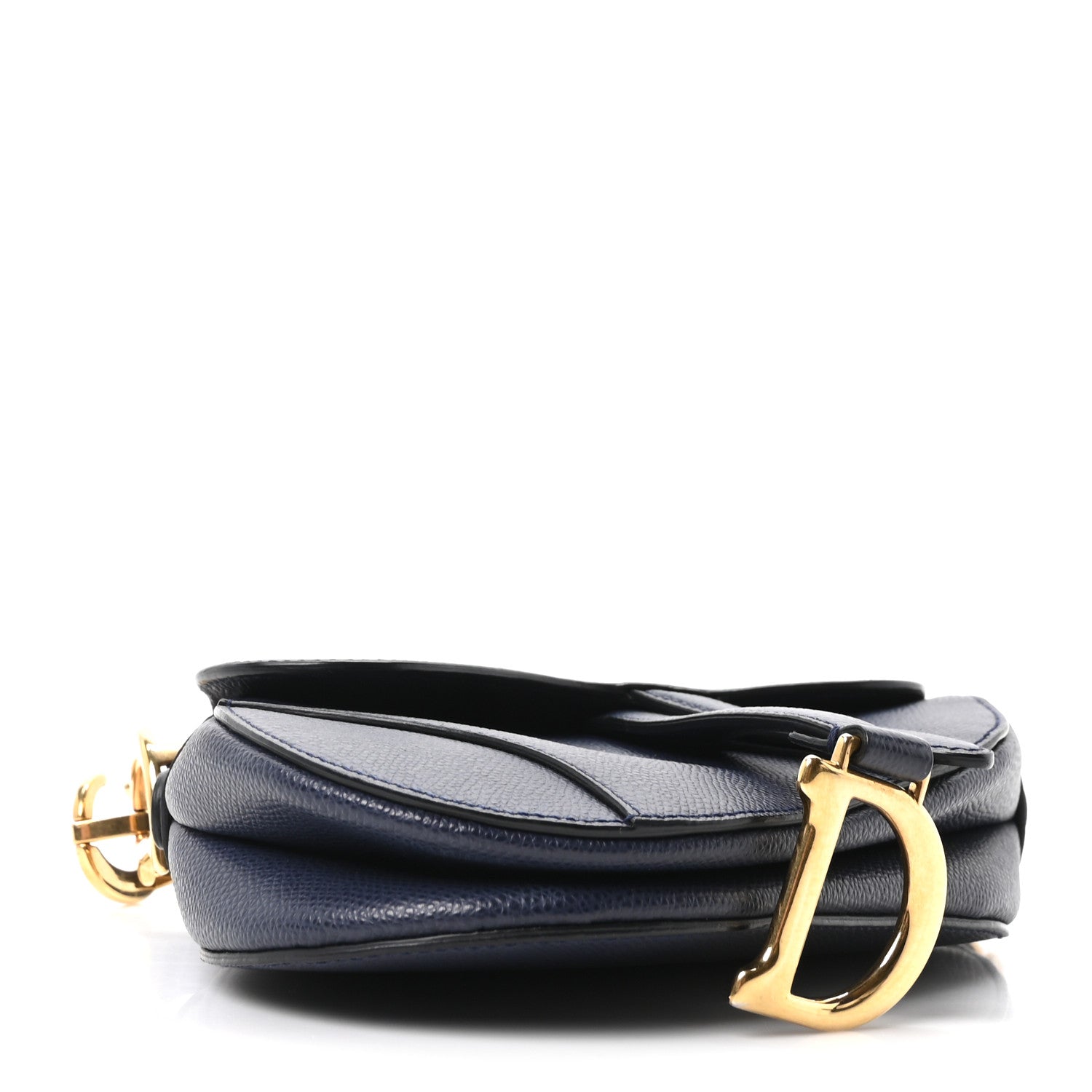 Christian Dior Grained Calfskin Mini Saddle Bag Navy 4 of 10