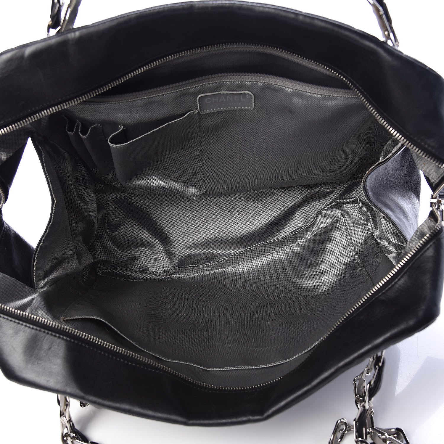 Chanel Lambskin Vertical Quilted Mademoiselle Camera Case Black 5 of 10