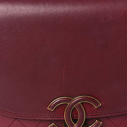 Chanel Shiny Calfskin Goatskin Quilted Medium Coco Curve Messenger Flap Burgundy 10 of 12