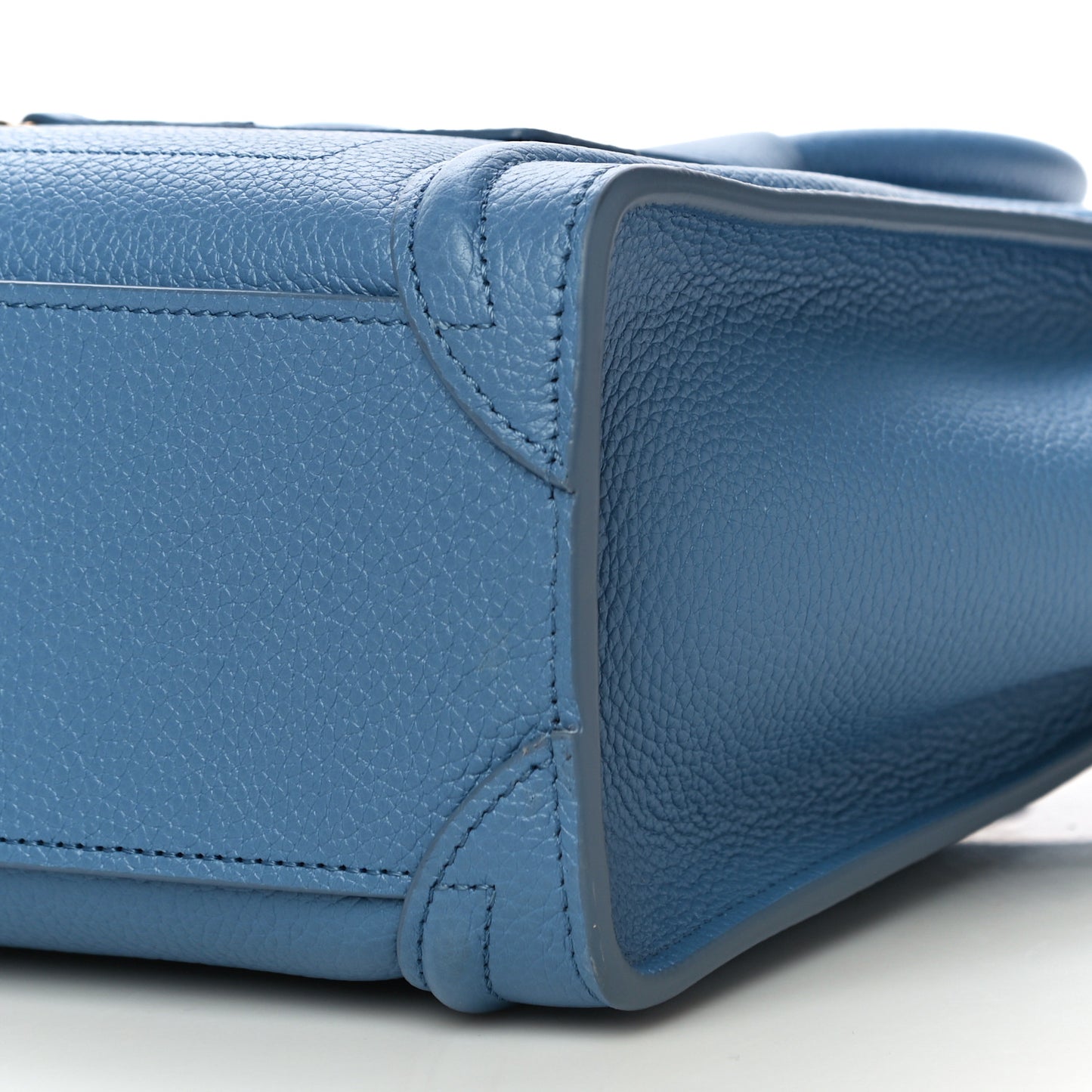 Drummed Calfskin Nano Luggage Azure