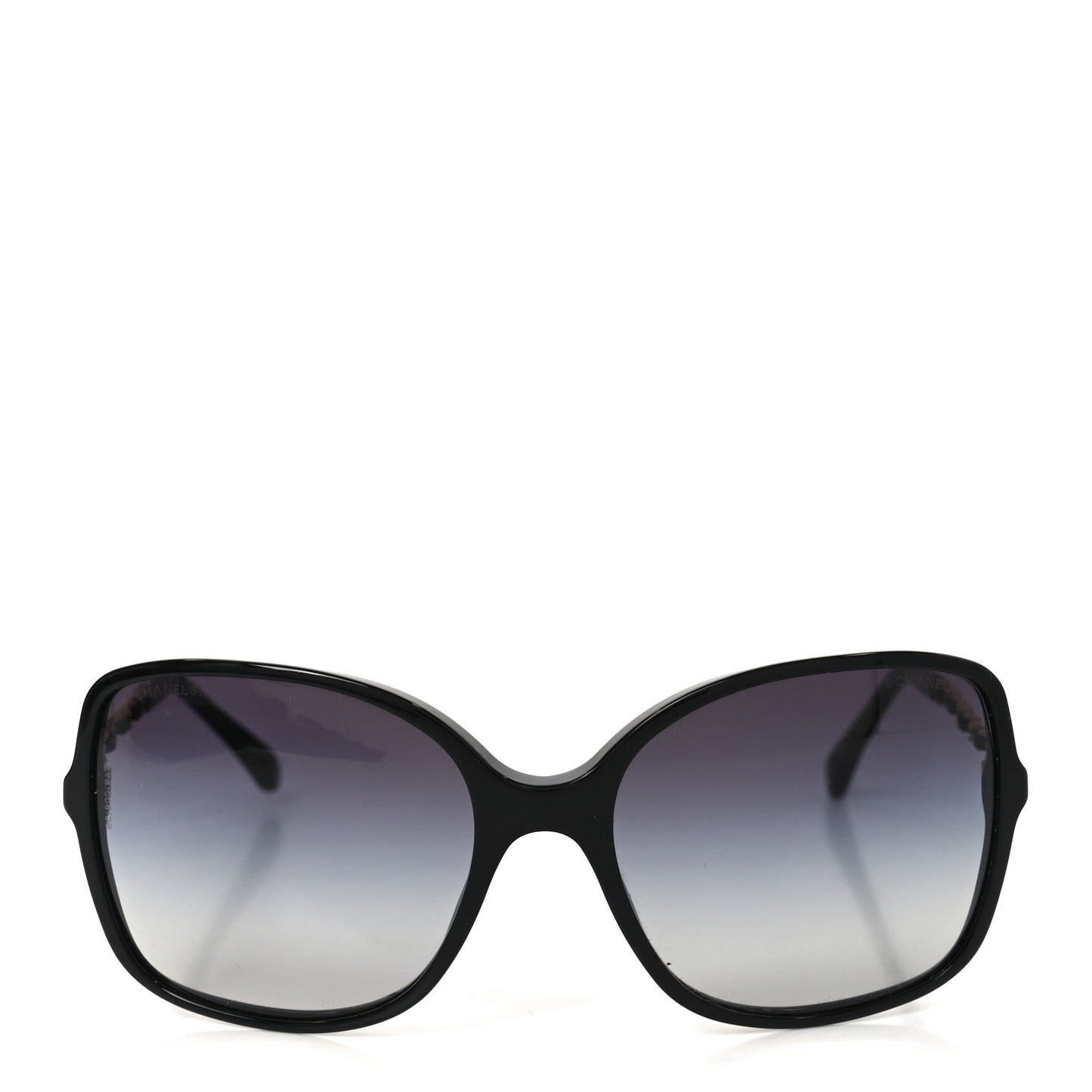 Lambskin Square Chain Sunglasses 5210-Q Black