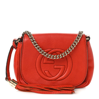 Gucci Pebbled Calfskin Small Soho Flap Crossbody Red 1 of 9